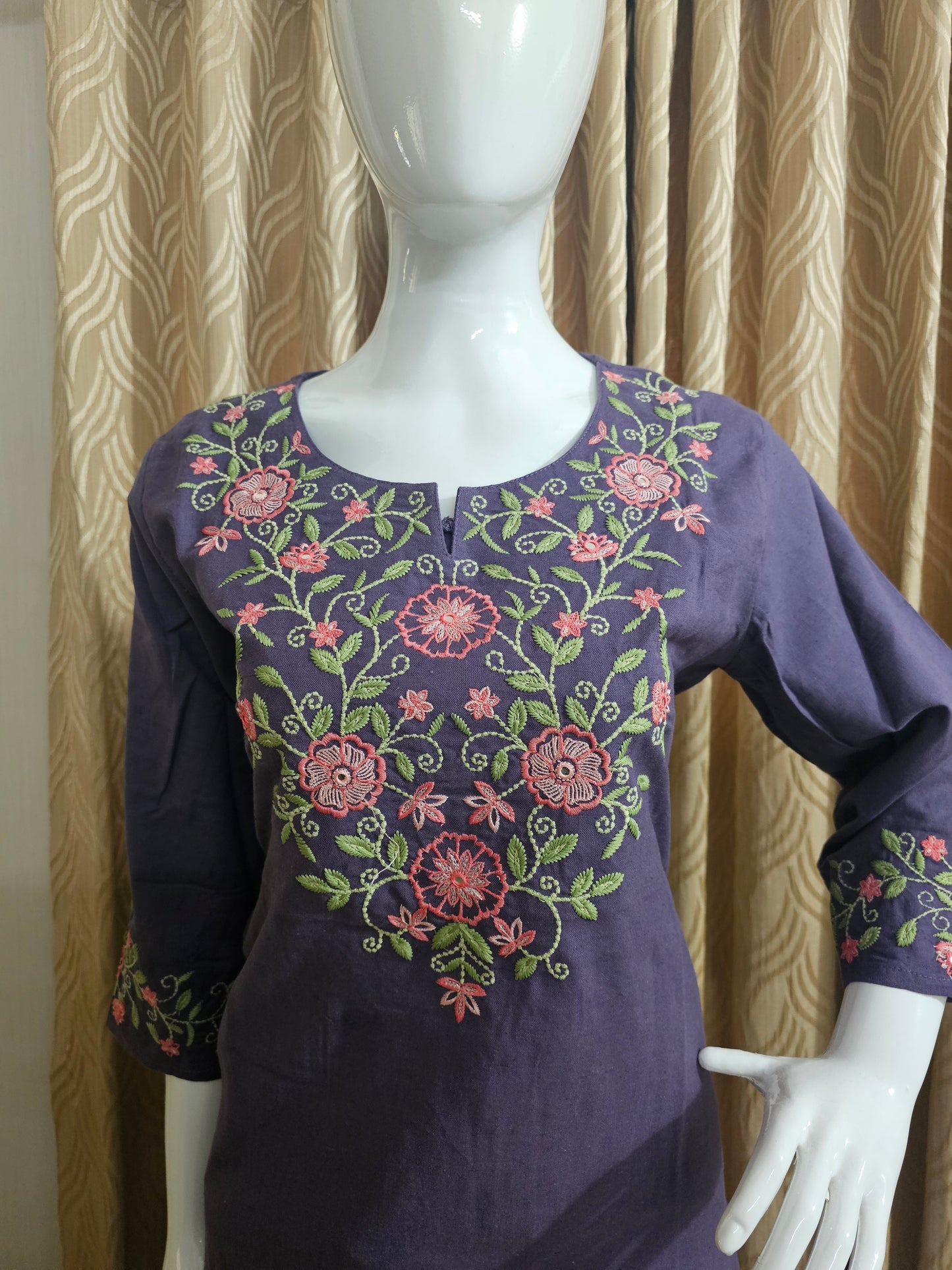 Purple embroidered co-ord set