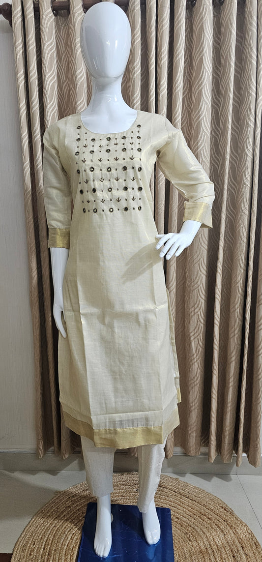 Ivory Tissue kurti